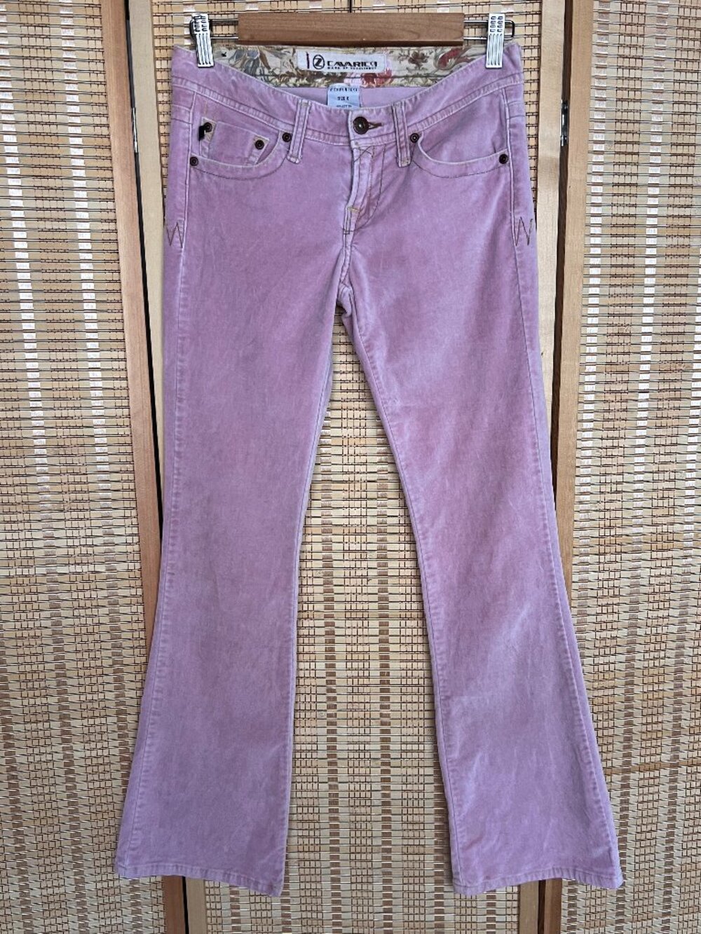 Vintage Y2K Z Cavaricci low rise flare pants in pastel pink wash size 0